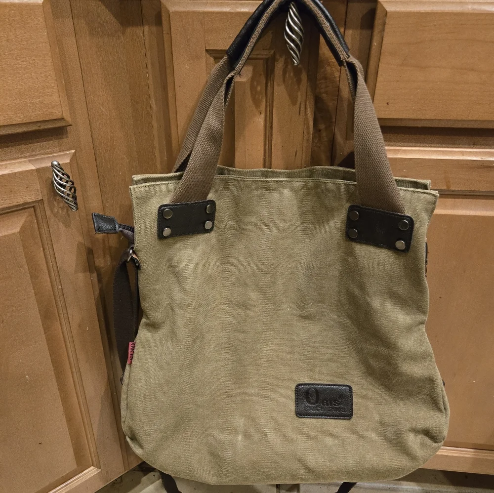 Oris canvas bag large messenger hobo purse overnight - Picture 2 of 11